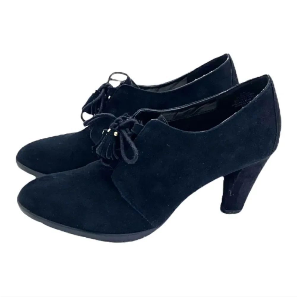 Anne Klein Dariel Black Suede Shoes Size 10